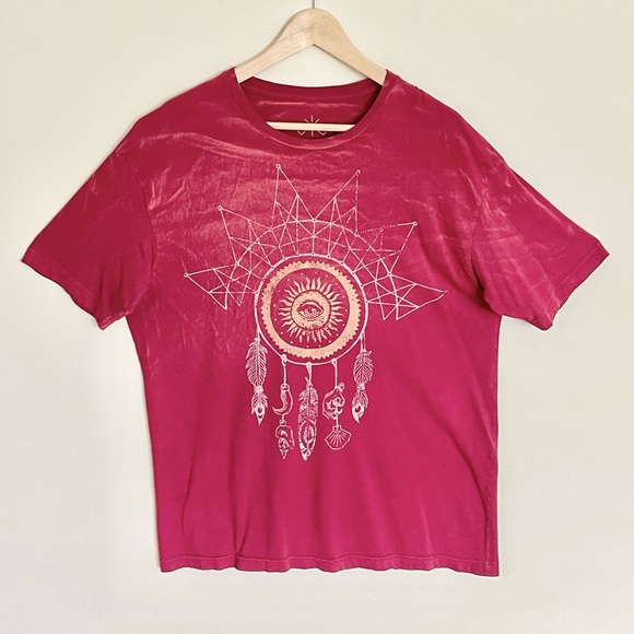 Life Clothing Co. Sun Eye Dreamcatcher Graphic Red Distressed T Shirt Adult XL - Picture 2 of 10